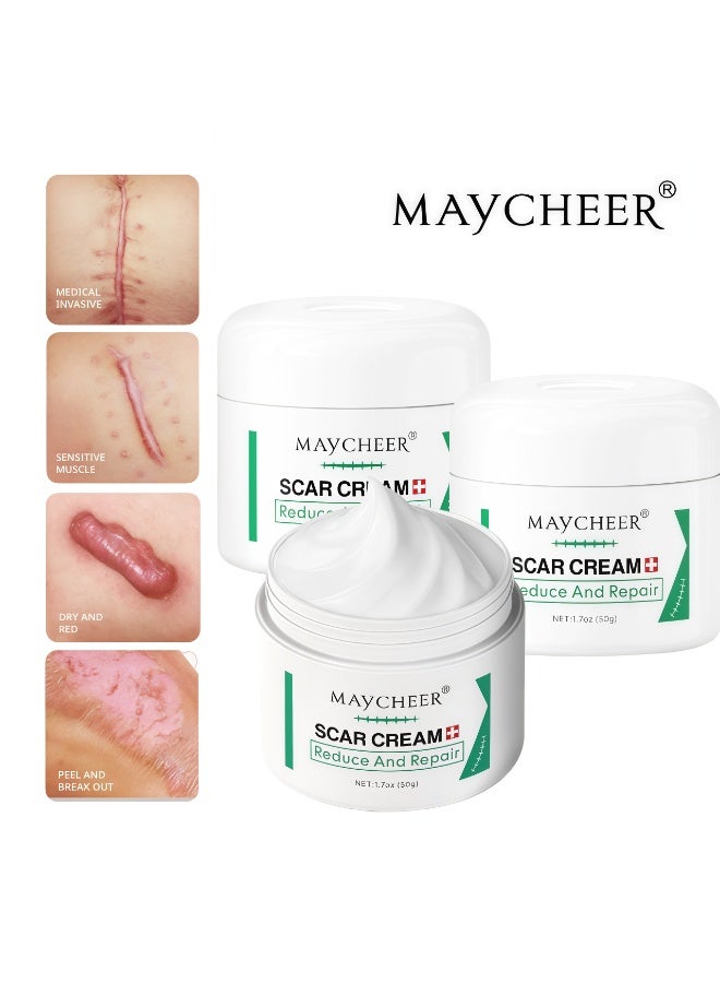 MAYCHEER 3PCS Scar Repair Cream 50g | Specially for Post-operative Burn Scars | Scar Fading and Repair Cream | Skin Ointment, Unisex - Image 1